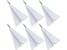 Tachinhas Práticas Em Formato De Avião Papel, Na Cor Clara, Conjunto De 6 Peças, Feitas De Abs E Aço, Acessório Ideal