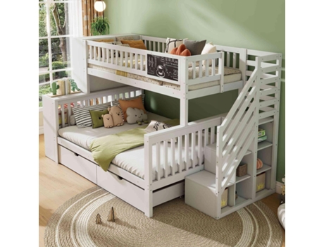 Beliche Arhatreya Modelo Casa Com Quadro Para Grafite, Treppe E Armã¡rios Â Branco (90/140x200 Cm)