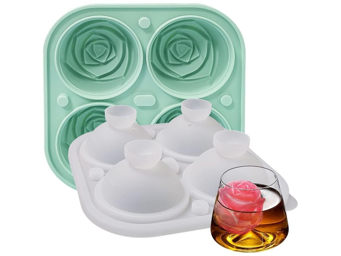 Bandeja De Gelo De Silicone Apilável Com Tampa Antigoteo, Economia De Espaço, Para Coquetéis Whiskey, Verde