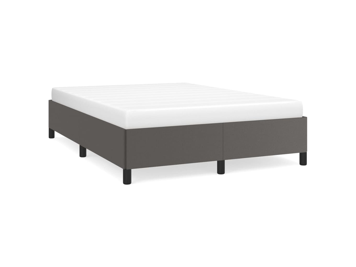 Bed Frame, Bed Frames Vidaxl Cinzeto Couro Artificial (140 X 190 Cm)