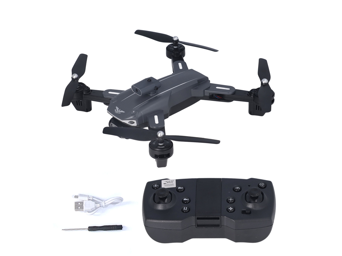 Drone Quadcopter De Brinquedo Rc Plegável Com Câmera 4k Dupla E Evasão De Obstáculos Para Mais De 14 Anos Preto Três Baterias