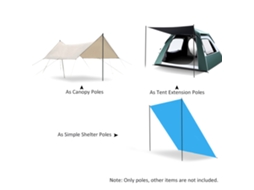 Pólos de Tenda Exterior 2 Unidades Acessórios