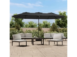Vidaxl Guarda-sol De Jardim C/ Cabeça Dupla/led 449x265 Cm Antracite