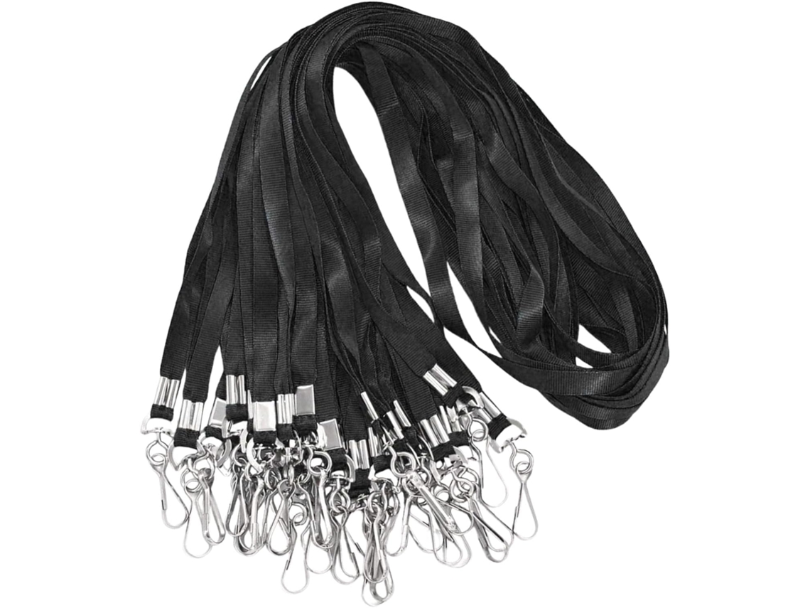 Conjunto De 50 Peças De Porta Crachás Com Clipe Resistente E Cordão De Poliéster Uso Em Escritórios E Conferências