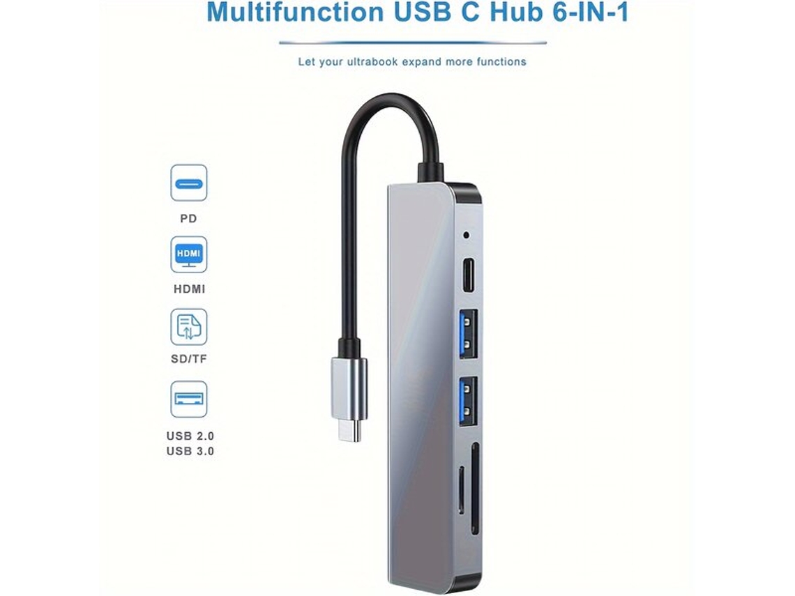 Adaptador Multifuncional Tipo C 6 Em 1 Com Usb C.vayotoy