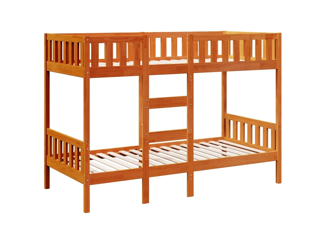 Bunk Bed Frame, Bunk Bed Frames Vidaxl Marrom Madeira De Pinho (90 X 200 Cm)