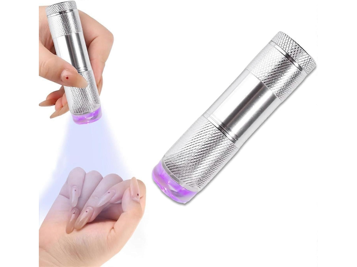 Mini Lâmpada de Unhas, Led Uv Portátil, Secador Unhas Uv, Lanterna com Inde Ntador Silicone (prata GOKOCO
