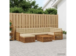 Vidaxl Conjunto De Sofás Para Exterior 7 Pcs Natural E Bege