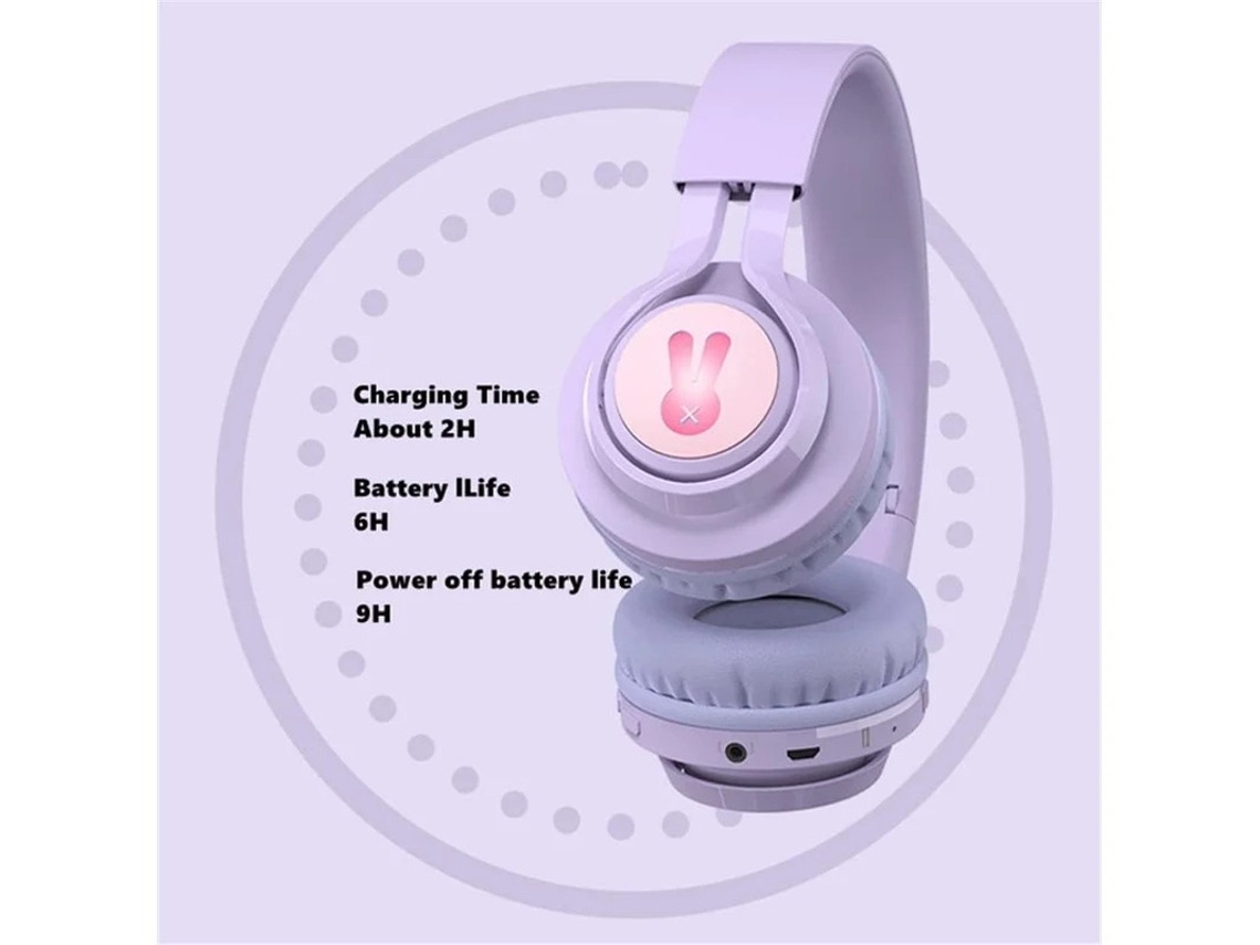 Auriculares Sem Fio Onear Overear Dobráveis Leves Bestvite Bluetooth Rosa