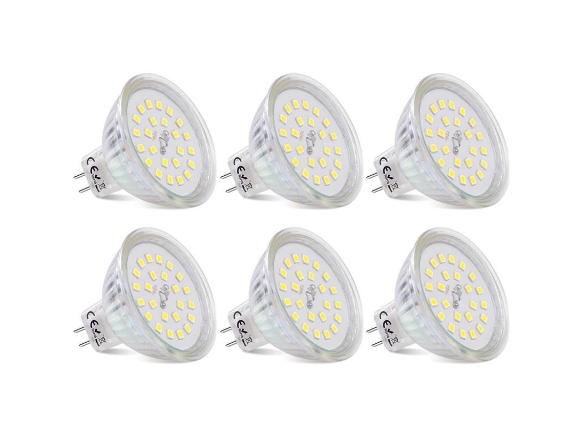 Lâmpada Led Gu5.3 Mr16 12v 3.8w, Branco Frio, 6 unidades
