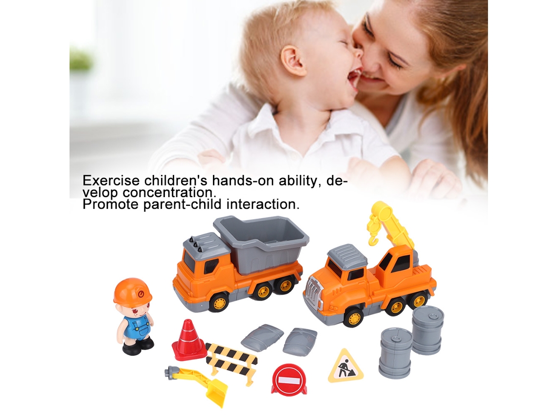 Primerox brinquedo de Montagem Blocos Veículo Engenharia Educativo Diy Presente para Crianças 15pcs