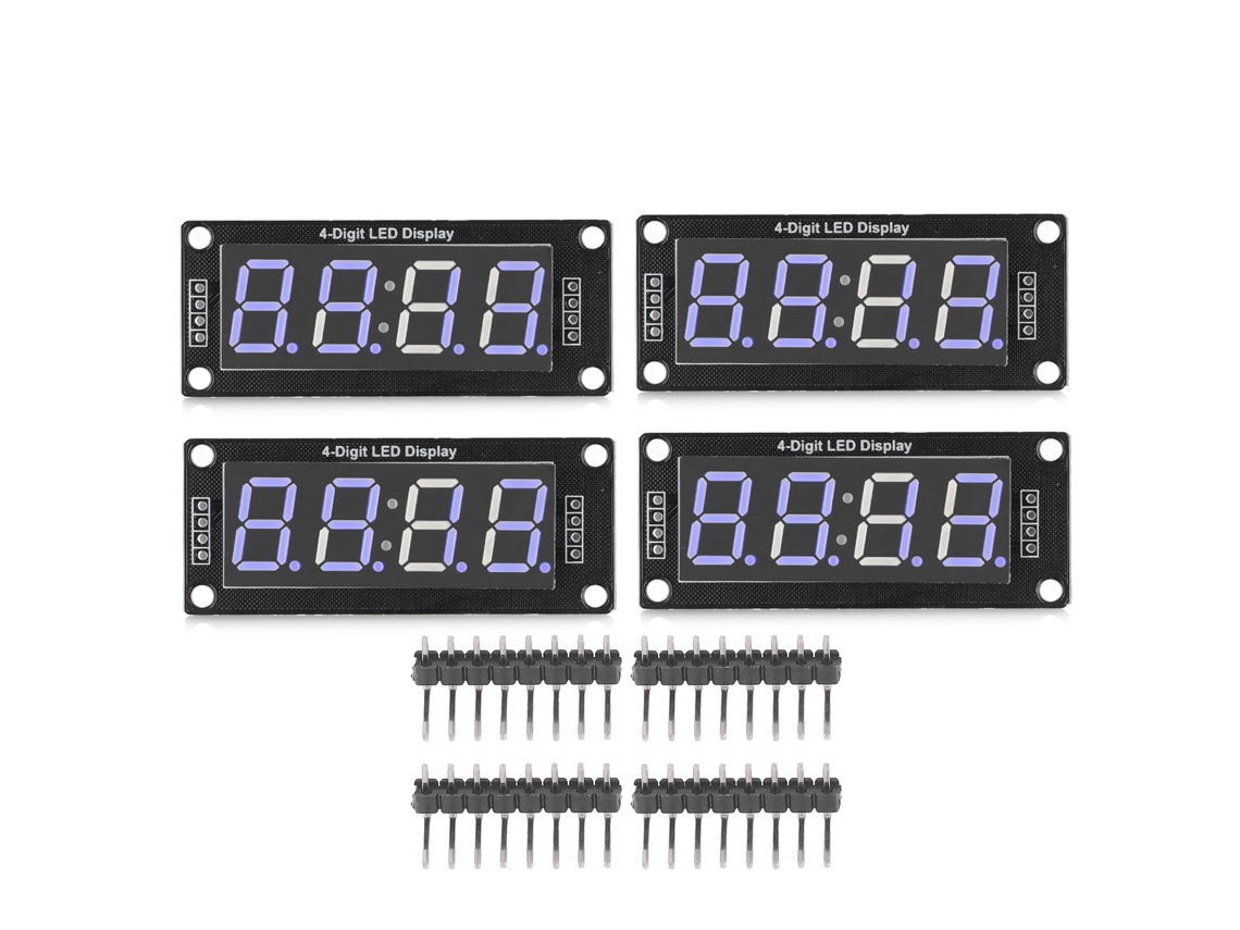 Veloriskku-módulo De Display Led De 4 Dígitos Tubo Digital De 7 Segmentos Reloj Tm1637 0.56 Polegadas Azul Mra041c, 4 Set