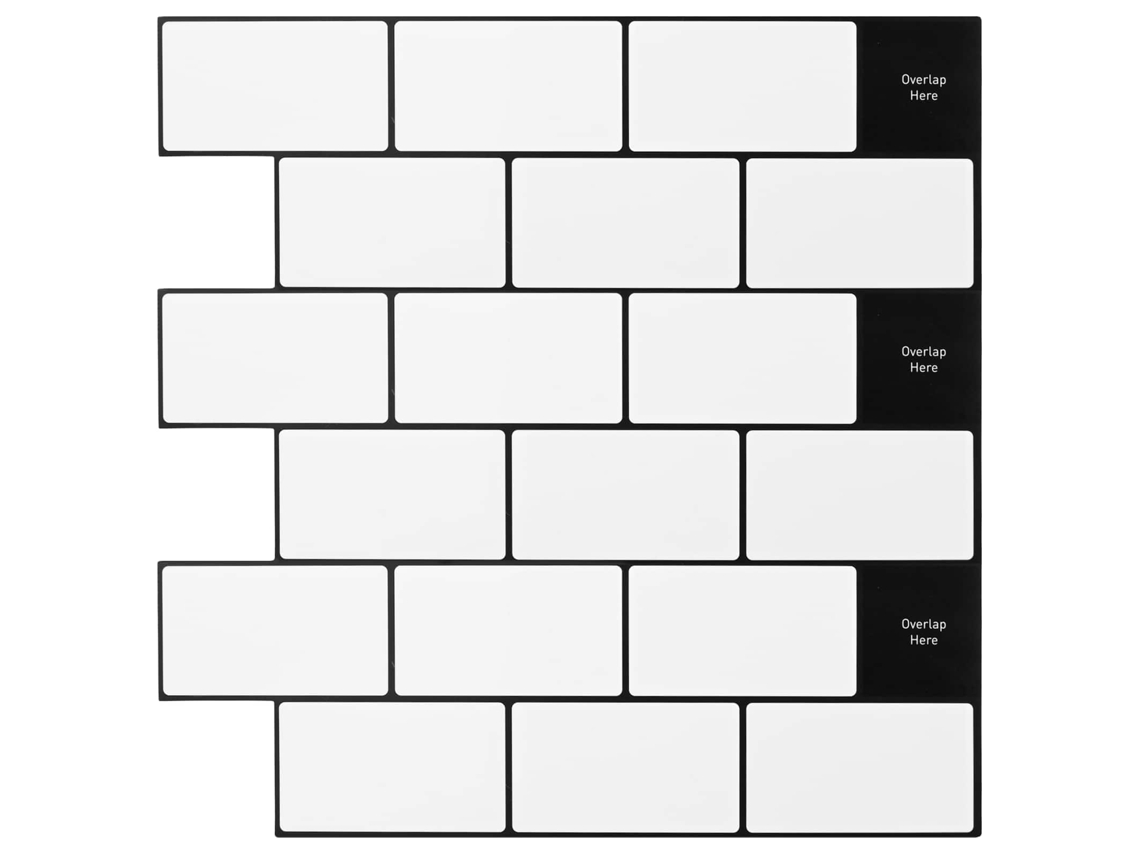 Vidaxl Azulejo Subterrâneo 20 Unid. Branco E Preto 30 X 30 Cm