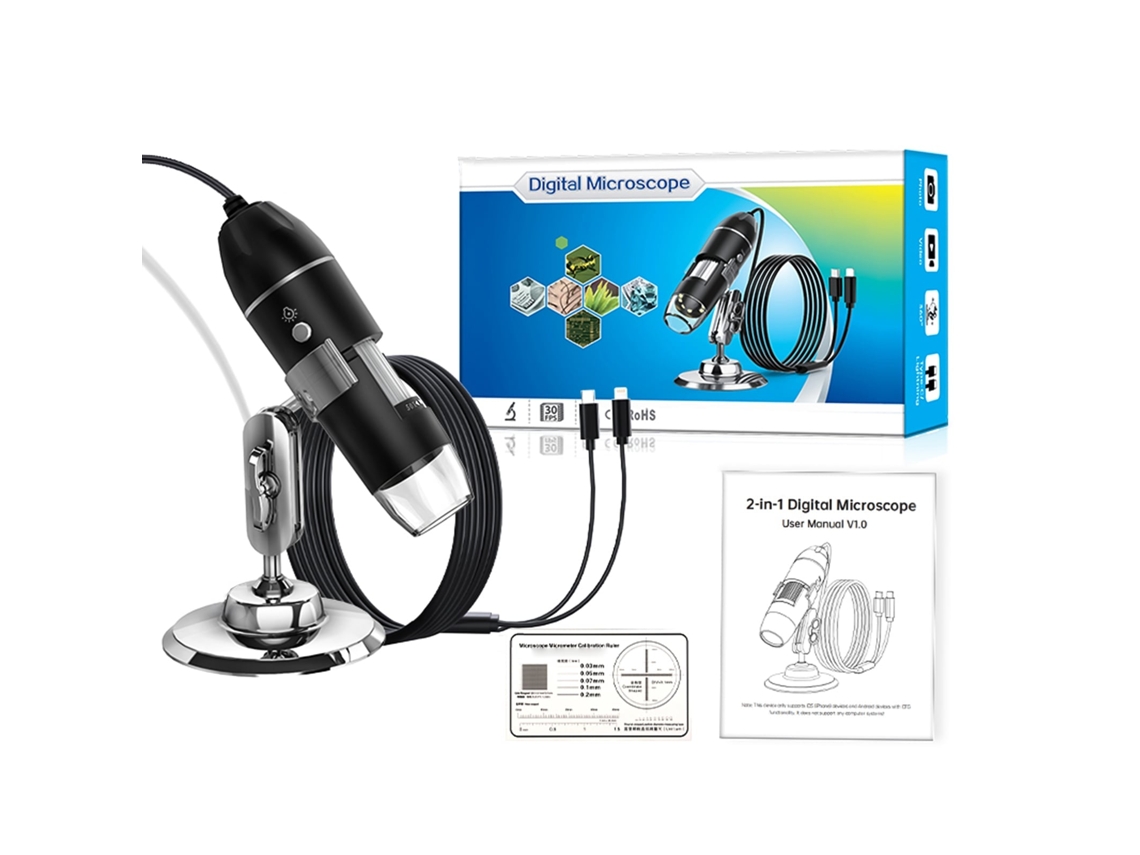 2026 microscópio Digital Usb de Mãos Livres para Adultos: Câmera Microscópica para Moedas e Iphone