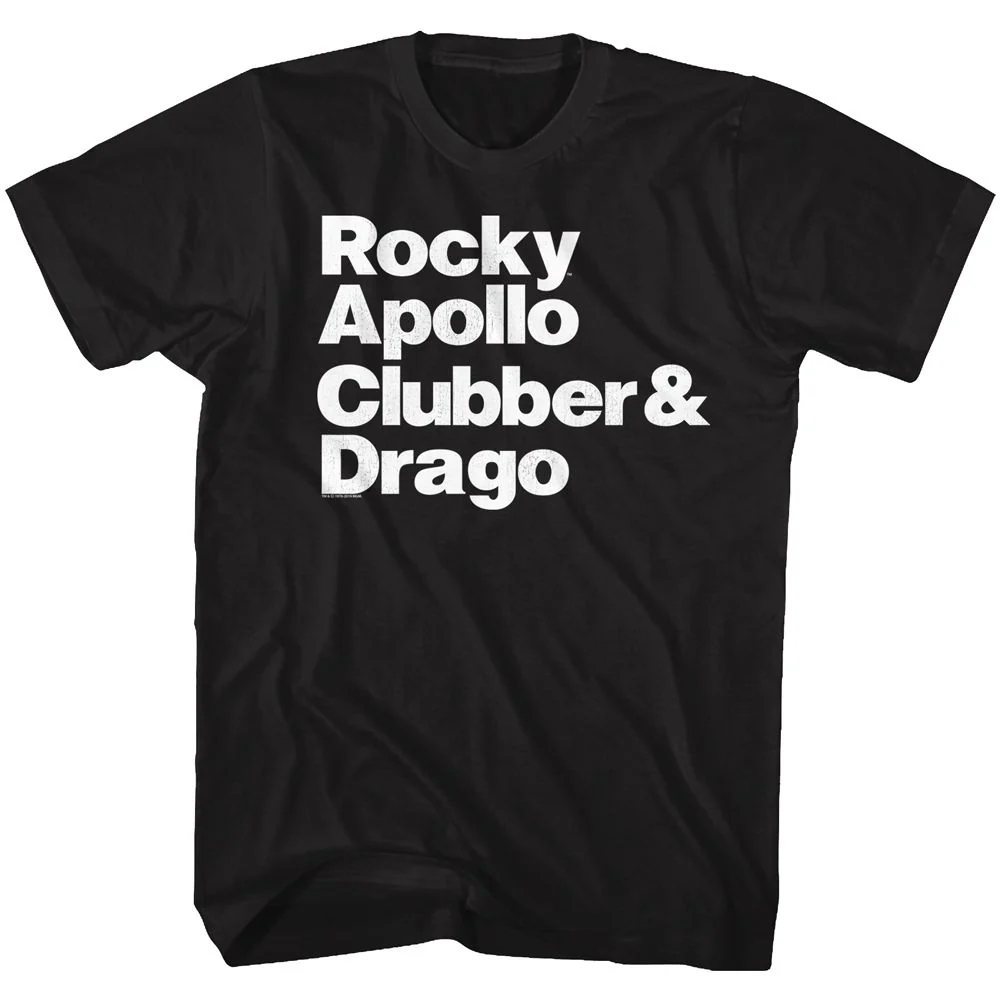 Unisex Adult T-shirt Rockinstone Rocky Movie Gang Black Sizexxl