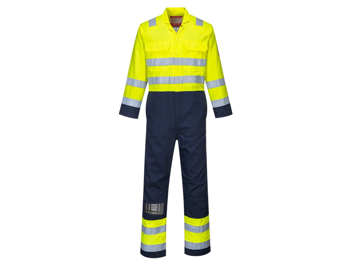 Bizflame Work Hi Vis Traje Antiestático / Amarelo Marinho / M Portwest