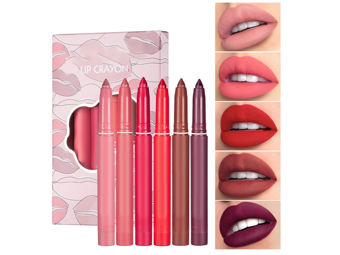 Set De 6 Lápis De Branco Fosco, Impermeável E De Longa Duração