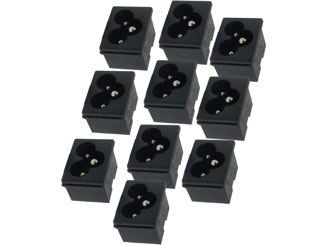 Fonte de alimentação de plástico preto, IEC320, 250 V, 2,5 A CHABERLU