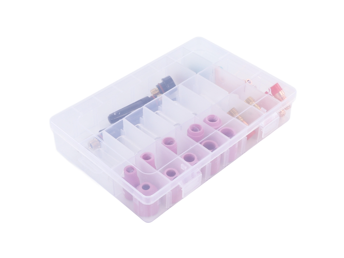 Set De 55 Peças De Acessórios Para Soldadura Tig: Copo De Vidro, Conector, Pinça De Eletrodo E Tampa Dianteira De Ptfe Para Wp 17 18 26