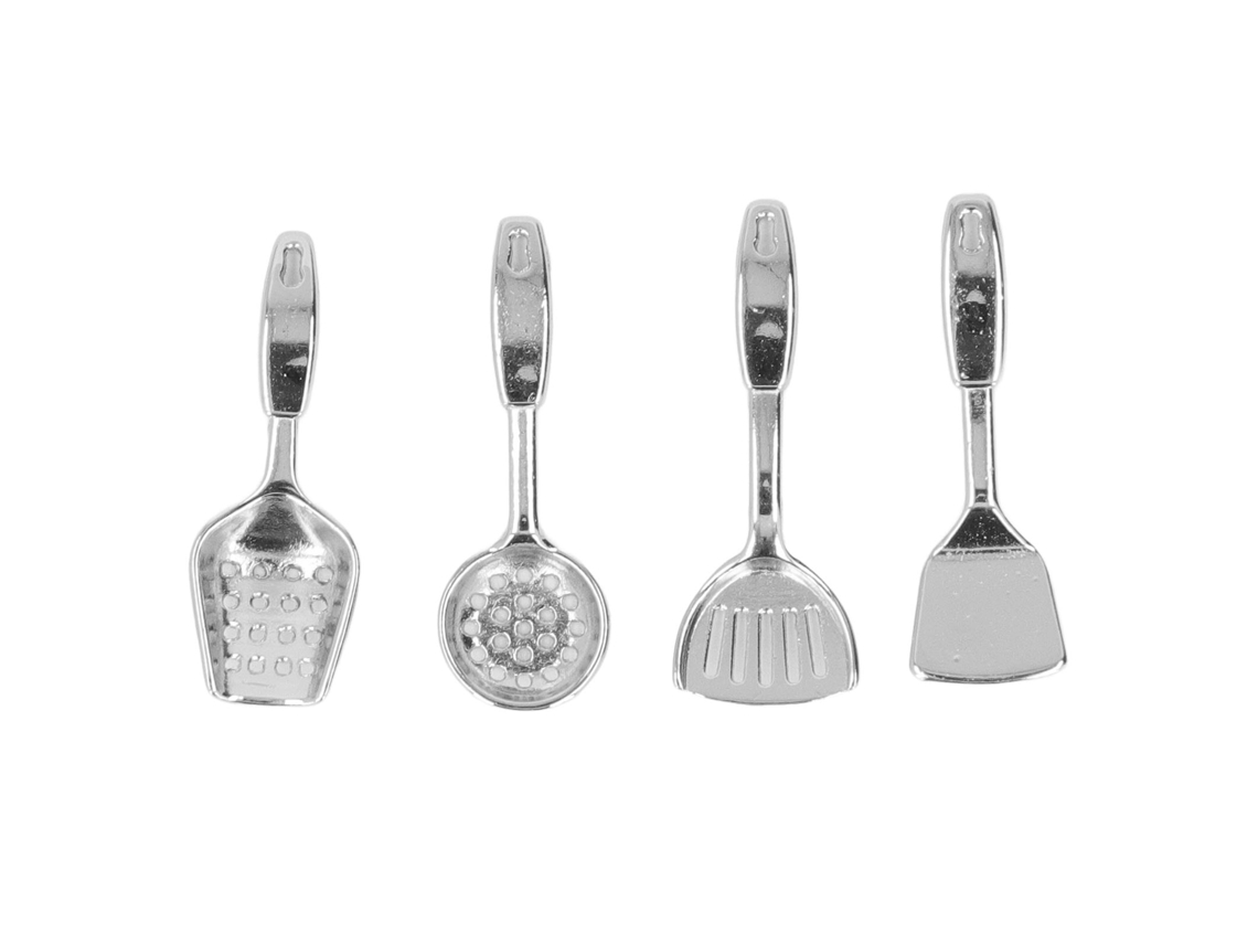 Mali conjunto de Panelas e Utensílios de Cozinha em Miniatura 1:12 para Casinha de Bonecas