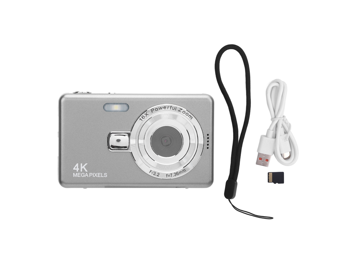 Câmera Digital Compacta Portátil Com 2,4 Polegadas, 16x Zoom E 32gb Para Viagens E Vlogging