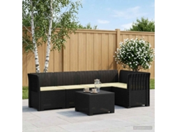 Vidaxl Sofá De Jardim De 5 Pessoas Com Almofadas Visual De Rattan Pp
