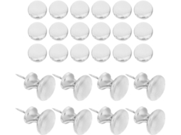 Conjunto De 30 Tachinhas Aço Prateado Para Quadros Cortiça, Design Redondo, Estáveis E Feitas De Plástico Aço, Ideais