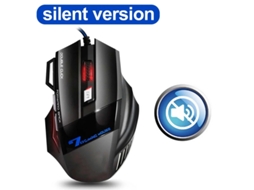 Rato Yizhood Computador Gamer Para Jogos Com Fio Rgb Retroiluminado Silencioso Led 7 Botões Usb Para Pc Desktop Preto