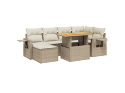 Garden Sofa Set, Garden Sofa Sets Vidaxl Bege Rattan / Vime (n/a)