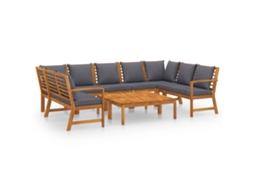 Maison Exclusive - 9 Pcs Conjunto Lounge De Jardim C/ Almofadões Acácia Maciça