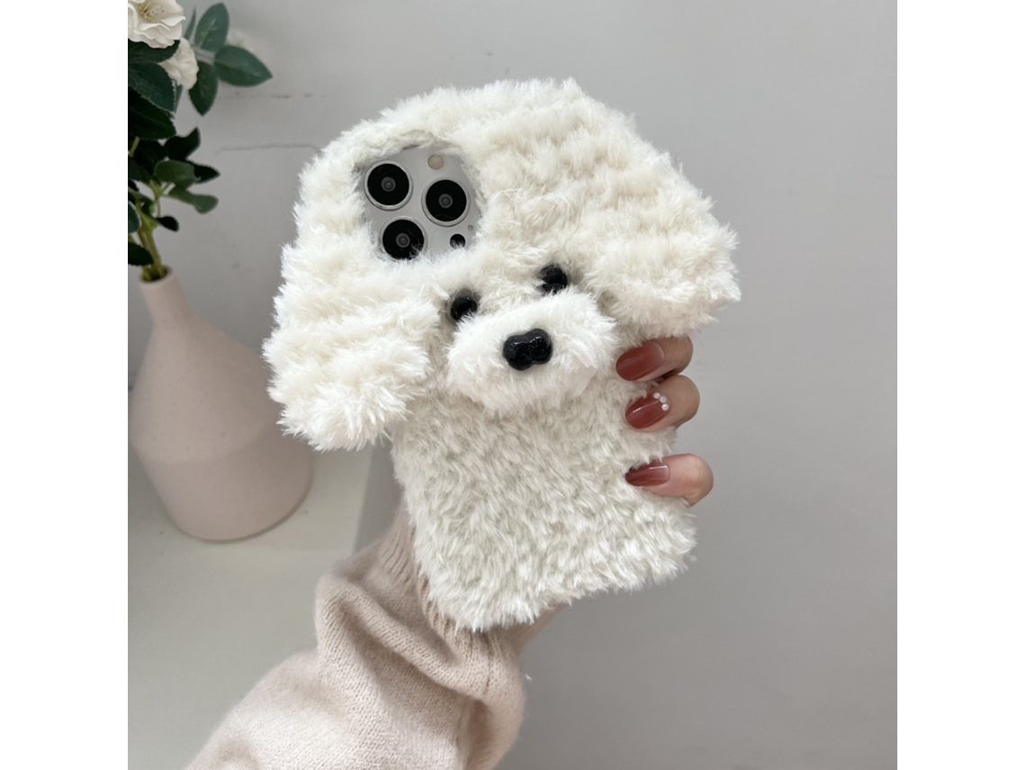 Capa De Pelúcia Fofa Em Formato De Cachorrinho Para Iphone 17 Pro Max, Capa Macia E Fofa Em 3d Com Um Adorável Design De Filhote.