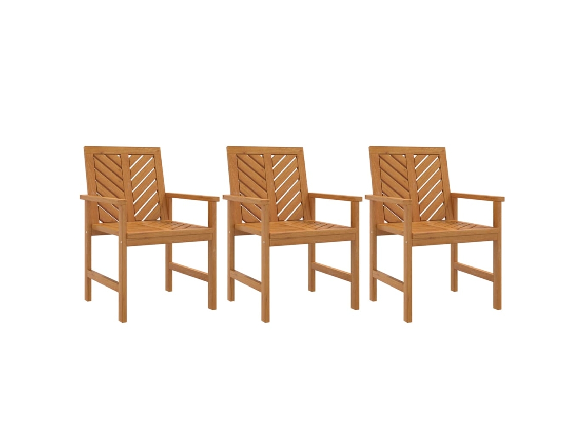 Cadeiras de Jantar para Jardim 3 Pcs Acácia Maciça MAISON EXCLUSIVE