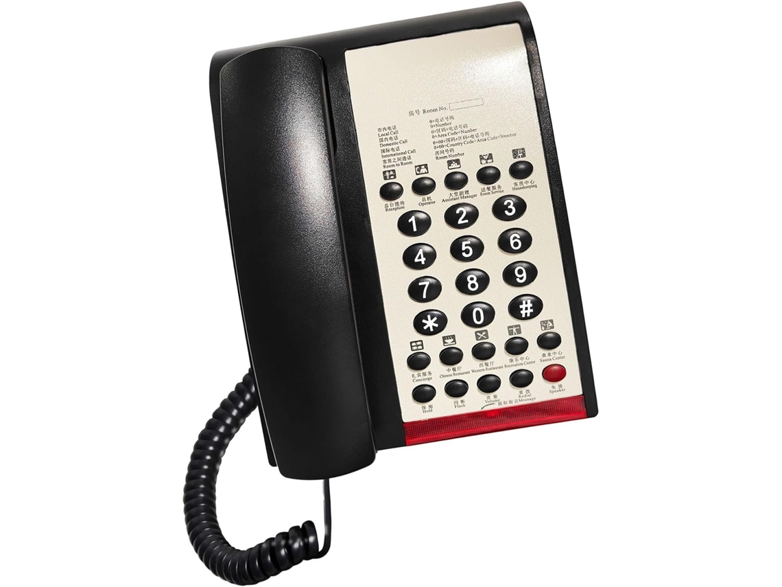 Telefone De Hotel Eficiente Com Botão De Acesso Direto E Linhas Expansíveis.
