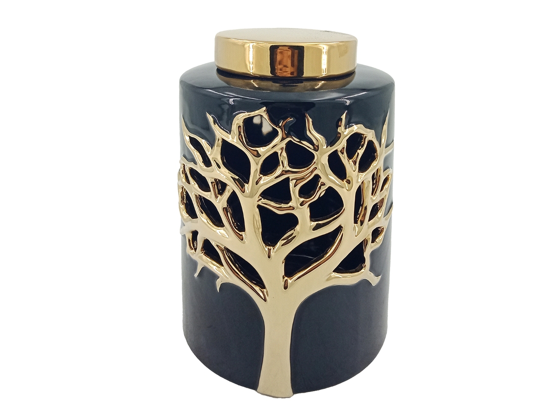 ORIGEN Home Decor Vaso Dourado - 23x14x14cm