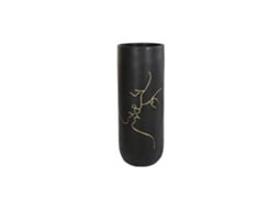 Vaso em Resina Preta Fosca em Formato de Beijo, 35x35x90cm ALEXANDRA HOUSE LIVING