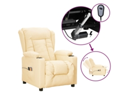 Electric Massage Chair, Electric Massage Chairs Vidaxl Creme Couro Artificial
