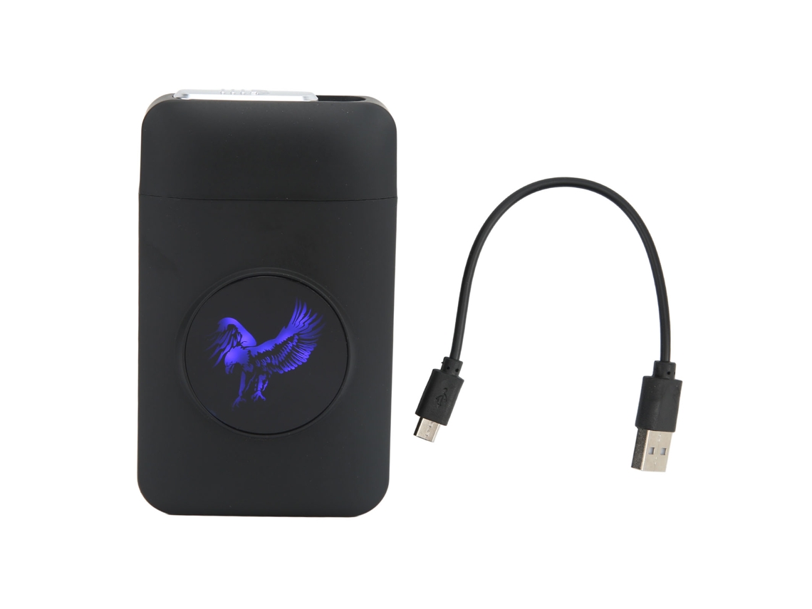 Estuche De Cigarrillos Con Encendedor Multifunción Carga Usb Patrón Águila Mate Para Hombre Hogar Negro