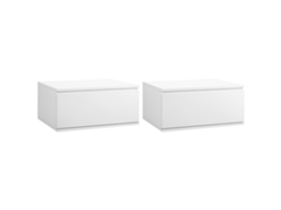 Conjunto De Duas Peças: Criado-mudo Moderno Com Gaveta E Abajur Pendente Para Quarto E Sala, Em Papelão Comprimido E Mdf, 49x38x23cm, Branco