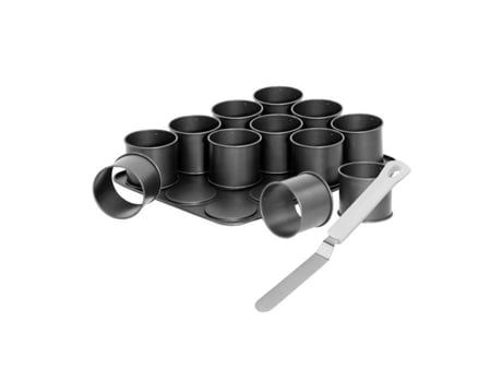Placa De Pastelaria Mini Bolos E Espátula Para Glaciar Zenker Preto Metálico