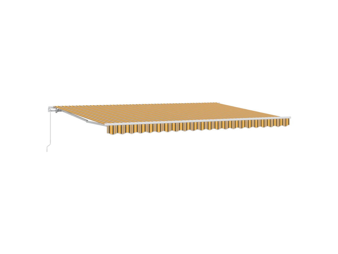 Toldo Retrátil Manual Listrado Multicolorido Vidaxl Amarelo Poliéster