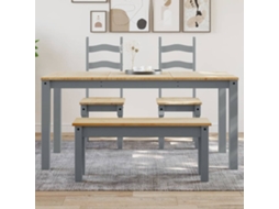 Vidaxl Mesa De Jantar Panama 160x80x75 Cm Pinho Maciço Cinzento