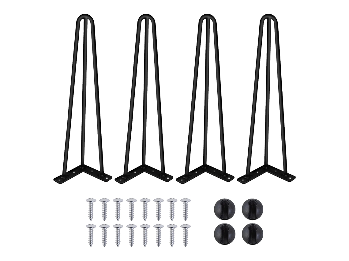 Pés De Mesa, Design De Grampo De Cabelo, Construção De Metal Durável, 16 Polegadas - 3 Varas (banco)