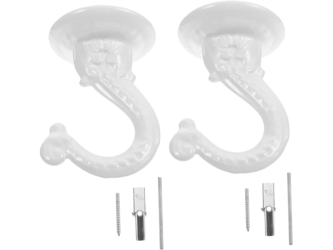 Conjunto Com 2 Ganchos De Teto Dobráveis, Resistentes E Com Curvatura Suave Para Proteger Roupas E Objetos.