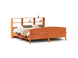 Cama com Estante Sem Colchão 180x200 Cm Pinho Maciço MAISON EXCLUSIVE