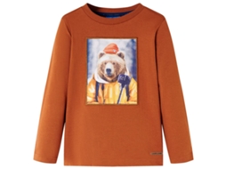 T-shirt De Manga Comprida Para Criança Laranja-queimado 128