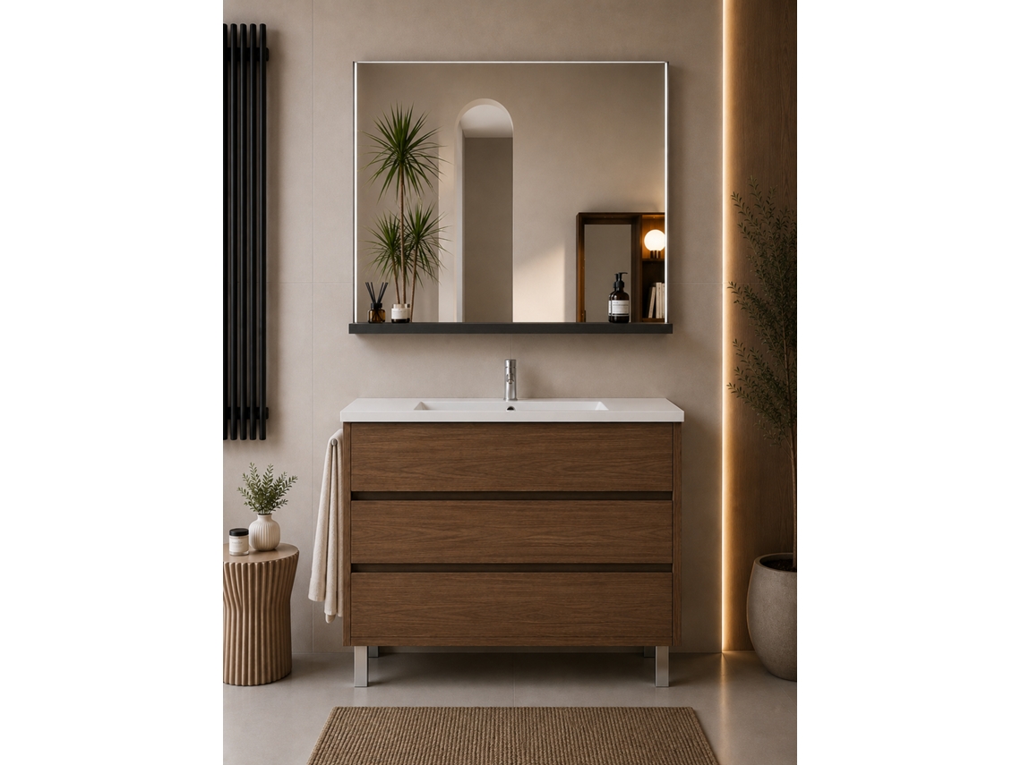 Móvel De Casa De Banho Com Lavatório Origenbath Imperia Sem Espelho 100x40 Cm Freixo Tea