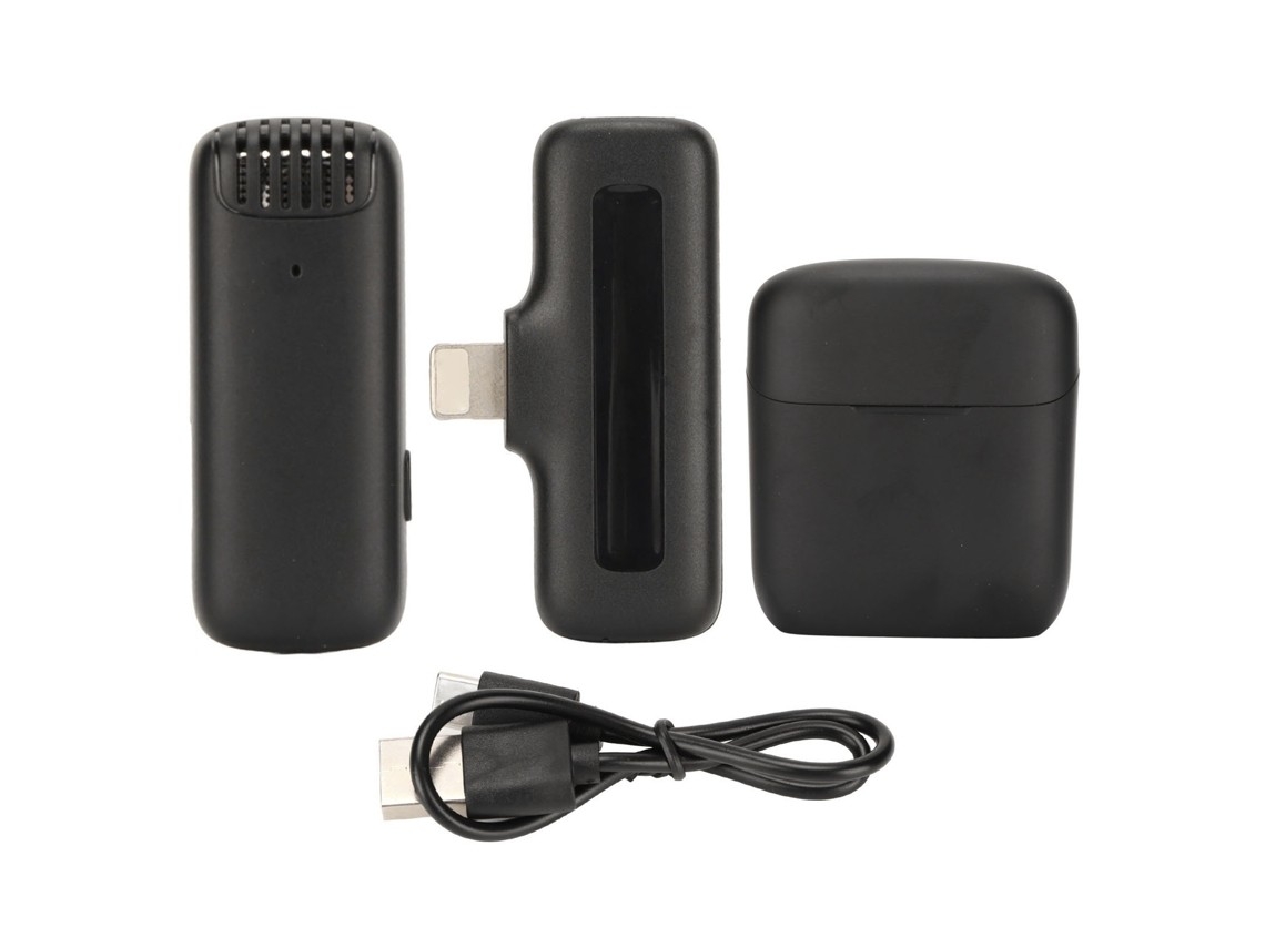 Wireless Lavalier Microphone With Noise Cancellation For Video Recording.