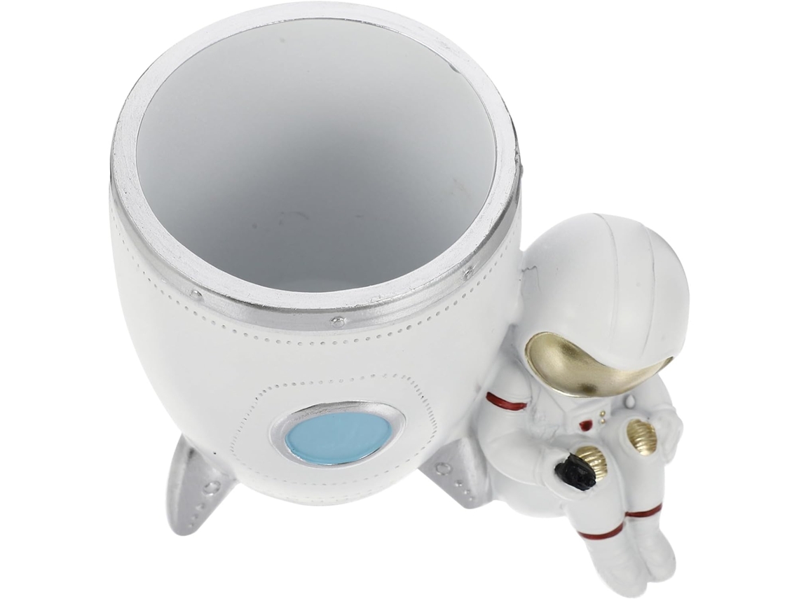 Porta Caneta Decorativo Em Resina Em Formato De Foguete Astronauta, Tamanho Pequeno, Leve E Resiste Gokoco