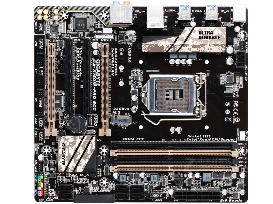 Placa-mãe GIGABYTE X150m pro Ecc socket LGA 1151 Intel C232 DDR4 GIGABYTE