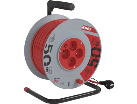 Cabo de extensão de tambor Emos com 4 saídas e 50 m